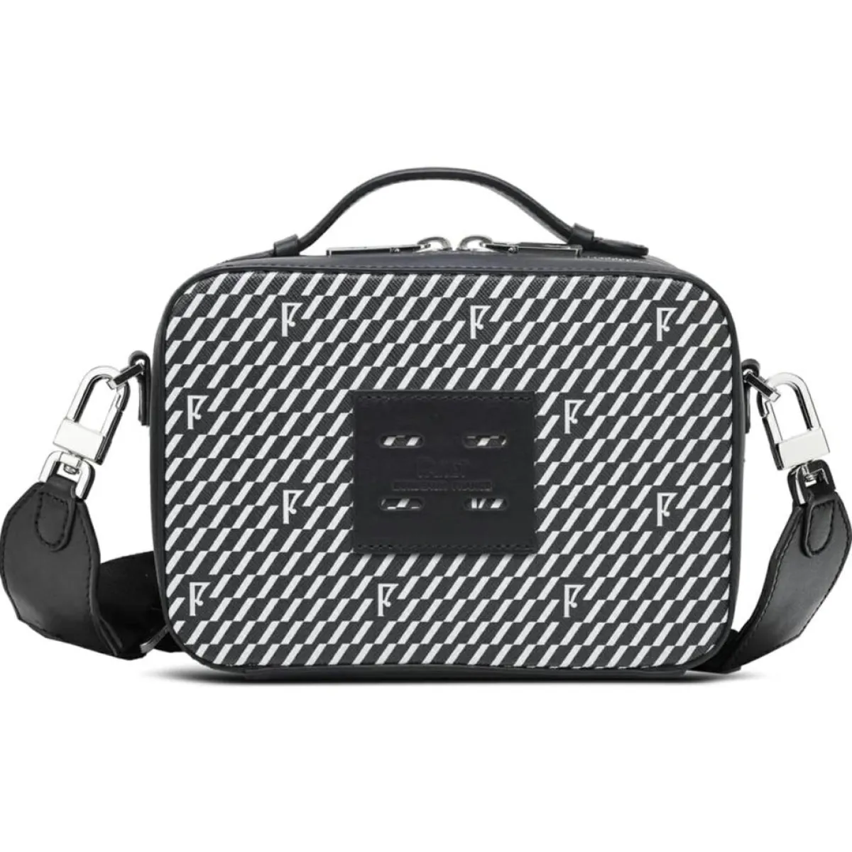 Maison Faret Sacs|Petit Sac en Toile enduite Pyla noir/blanc - 13x19x6.5 cm