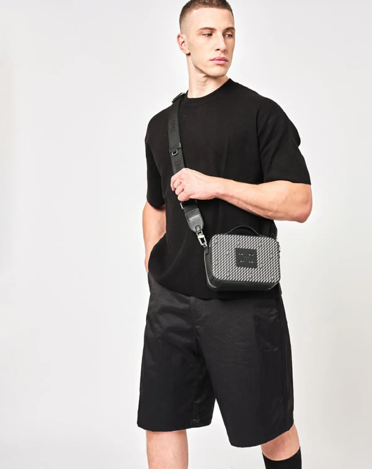 Maison Faret Sacs|Petit Sac en Toile enduite Pyla noir/blanc - 13x19x6.5 cm