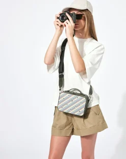 Maison Faret Sacs|Petit Sac en Toile enduite Pyla vert/multicolore - 13x19x6.5 cm