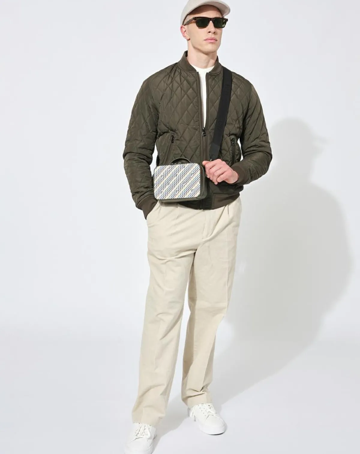 Maison Faret Sacs|Petit Sac en Toile enduite Pyla vert/multicolore - 13x19x6.5 cm