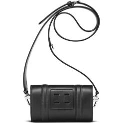 Maison Faret Sacs|Petit Sac en Toile enduite & Cuir Cyclo noir/blanc - 10x17x4.5 cm