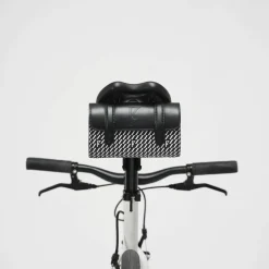 Maison Faret Sacs|Petit Sac en Toile enduite & Cuir Cyclo noir/blanc - 10x17x4.5 cm