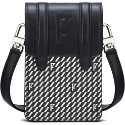Maison Faret Sacs|Petit Sac en Toile enduite & Cuir Arguin noir/blanc - 18x11.5x3 cm