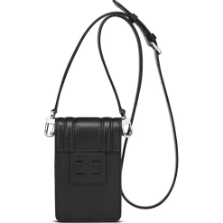 Maison Faret Sacs|Petit Sac en Toile enduite & Cuir Arguin noir/blanc - 18x11.5x3 cm