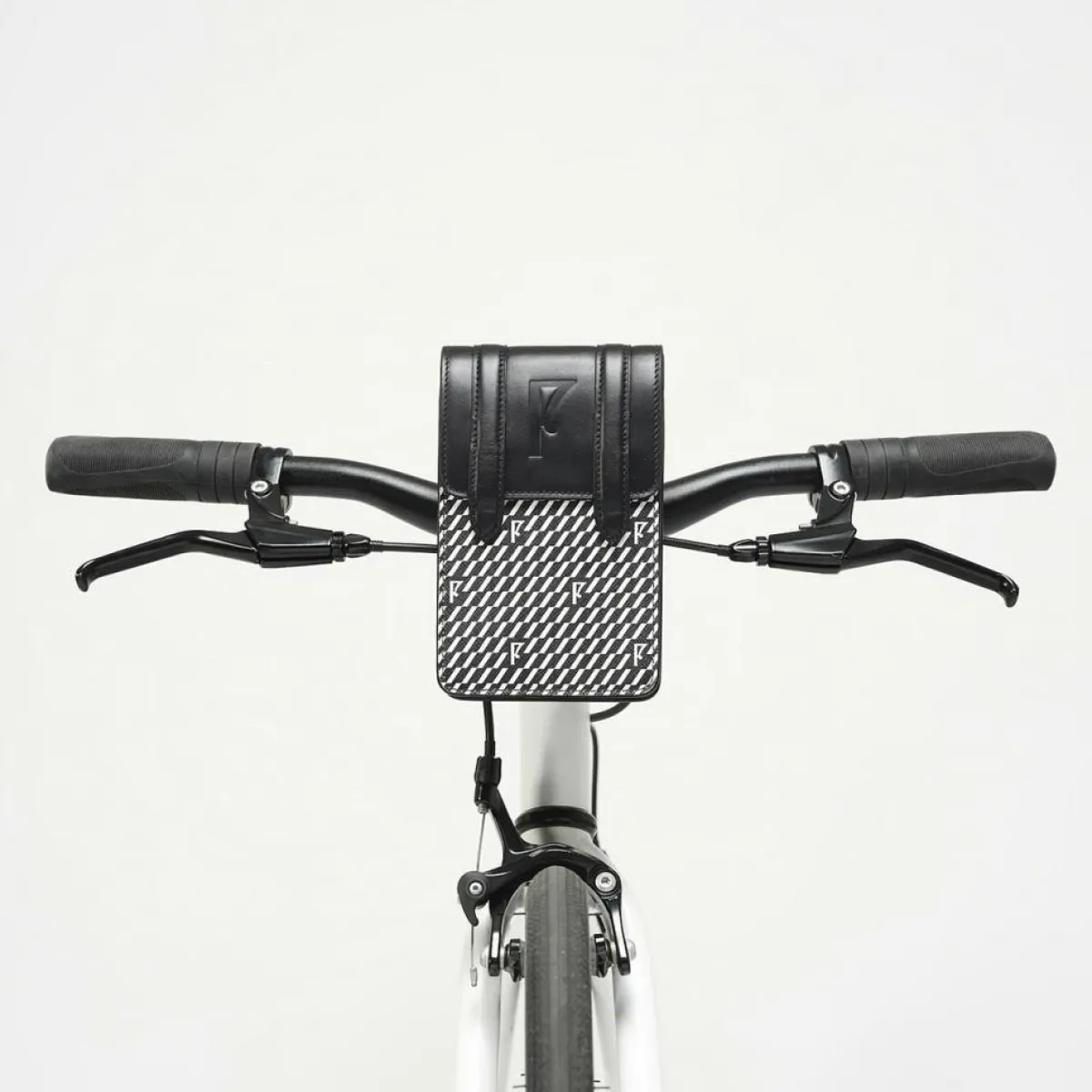 Maison Faret Sacs|Petit Sac en Toile enduite & Cuir Arguin noir/blanc - 18x11.5x3 cm