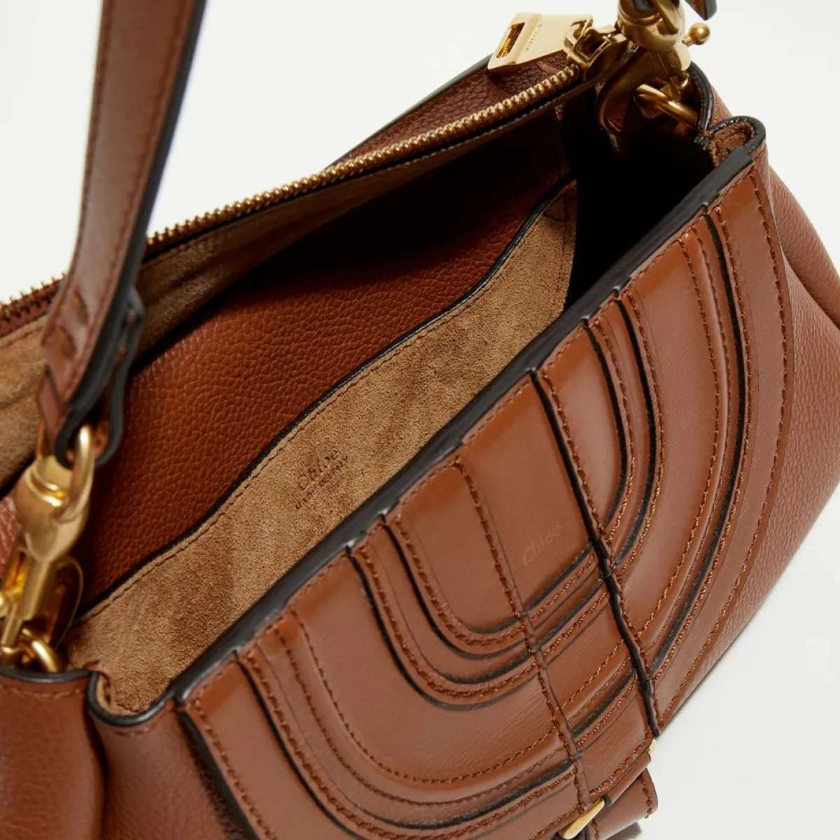 Chloé Sacs|Petit sac porté épaule en Cuir Marcie marron - 20x20x9 cm