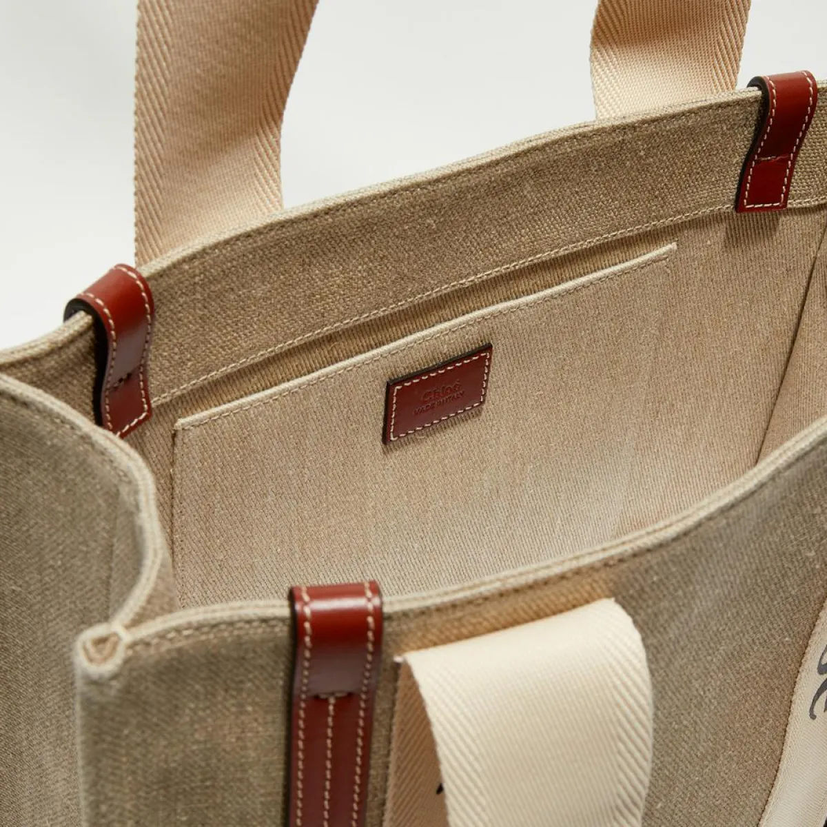 Chloé Sacs|Petit tote bag Woody multicolore - 26x20x8 cm