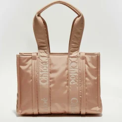 Chloé Sacs|Petit tote bag Woody rose poudré - 26x20x8 cm