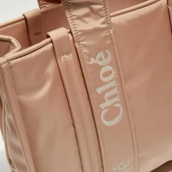 Chloé Sacs|Petit tote bag Woody rose poudré - 26x20x8 cm
