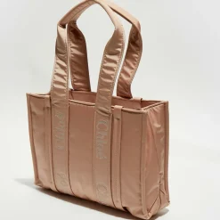 Chloé Sacs|Petit tote bag Woody rose poudré - 26x20x8 cm