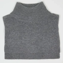 Cashmere Tribu Echarpes, Foulards|Plastron 100% Cachemire col montant en côtes Carla gris