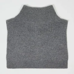 Cashmere Tribu Echarpes, Foulards|Plastron 100% Cachemire col montant en côtes Carla gris
