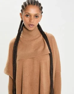 Cashmere Tribu Echarpes, Foulards|Plastron 100% Cachemire col montant en côtes Carla mocha