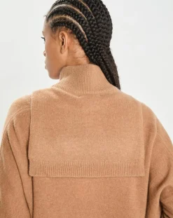 Cashmere Tribu Echarpes, Foulards|Plastron 100% Cachemire col montant en côtes Carla mocha