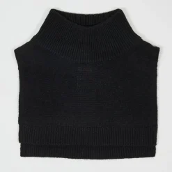 Cashmere Tribu Echarpes, Foulards|Plastron 100% Cachemire col montant en côtes Carla noir