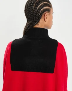 Cashmere Tribu Echarpes, Foulards|Plastron 100% Cachemire col montant en côtes Carla noir