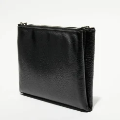Alexander McQueen Pochettes|Pochette à barre transversale en Cuir noire - 17x22 cm