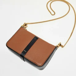 Chloé Pochettes|Pochette bandoulière en Cuir Tess marron - 20x12x3 cm