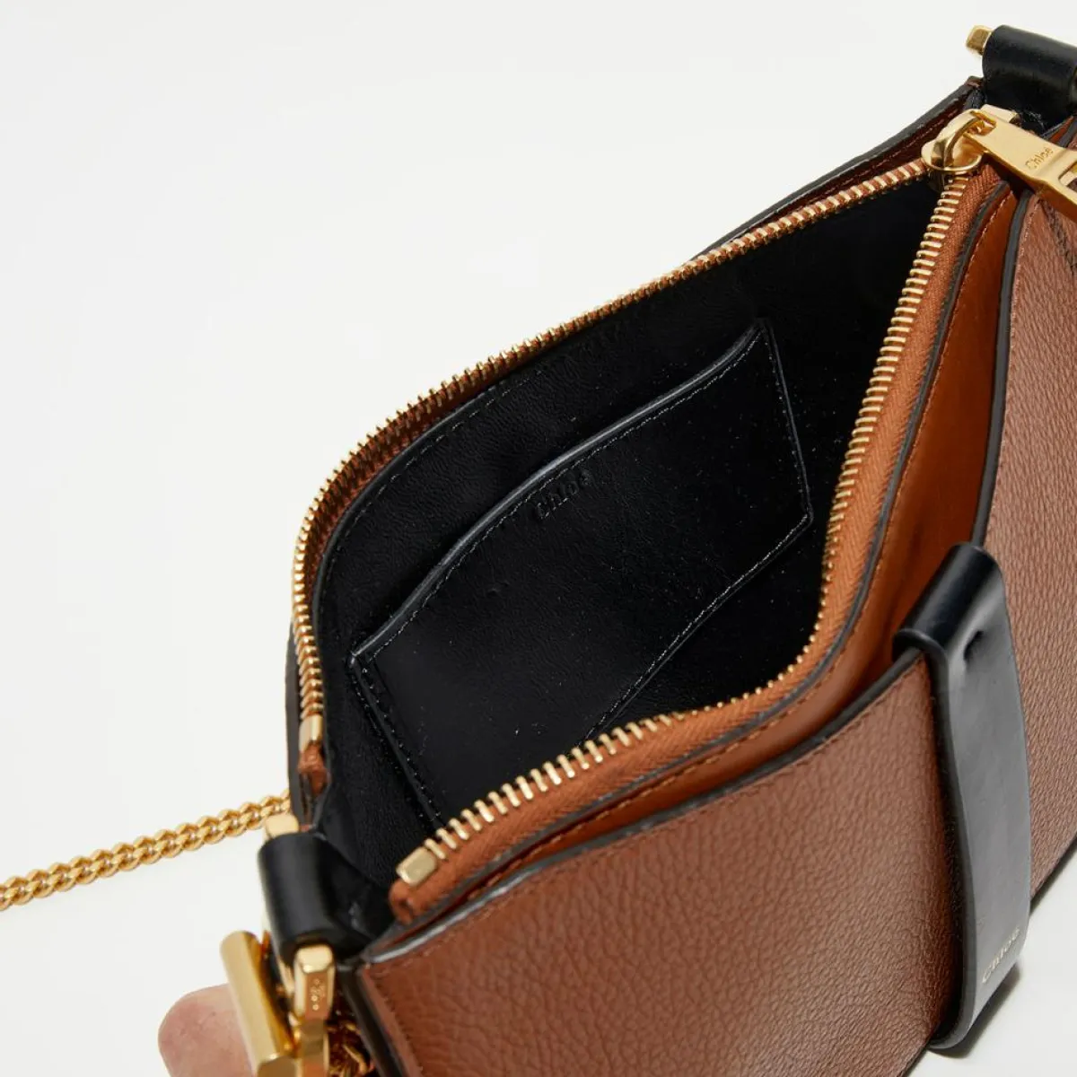 Chloé Pochettes|Pochette bandoulière en Cuir Tess marron - 20x12x3 cm