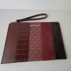 Michael Kors Pochettes|Pochette en Cuir zippée XL Jet Set Travel merlot/multicolore - 24.13x17.14x12.7 cm