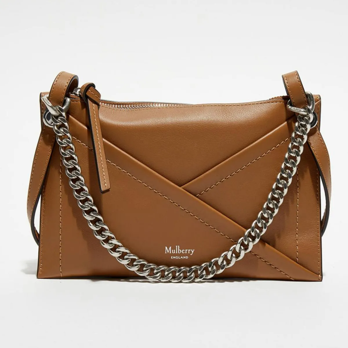 Mulberry Pochettes|Pochette en Cuir Zipped Pouch teck - 23x15x4 cm