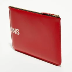 Comme des Garçons Pochettes|Pochette Wallet en Cuir Bags In Red rouge - 22x16x0.5 cm