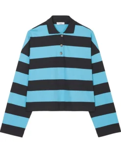 Marc O'Polo T-Shirts|Polo rayures rugby bleu/noir