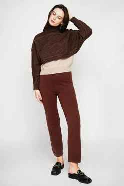 C&Jo Pulls|Poncho court col roulé café