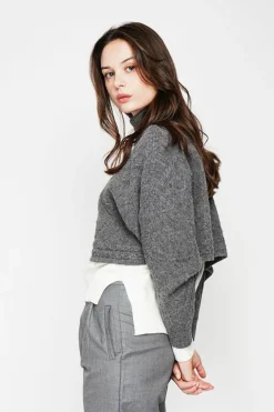 C&Jo Pulls|Poncho court col roulé loup