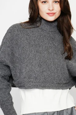 C&Jo Pulls|Poncho court col roulé loup