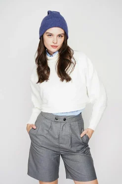 C&Jo Pulls|Poncho court col roulé naturel