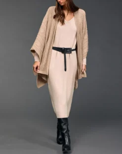 Lauren Vidal Gilets Et Cardigans|Poncho en Laine & Cachemire Roca sable