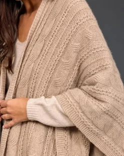 Lauren Vidal Gilets Et Cardigans|Poncho en Laine & Cachemire Roca sable