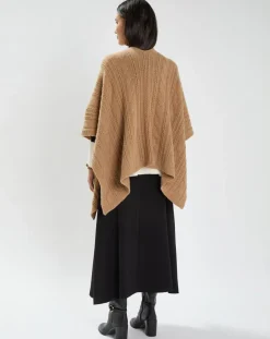 Lauren Vidal Gilets Et Cardigans|Poncho en Laine & Cachemire Roca camel
