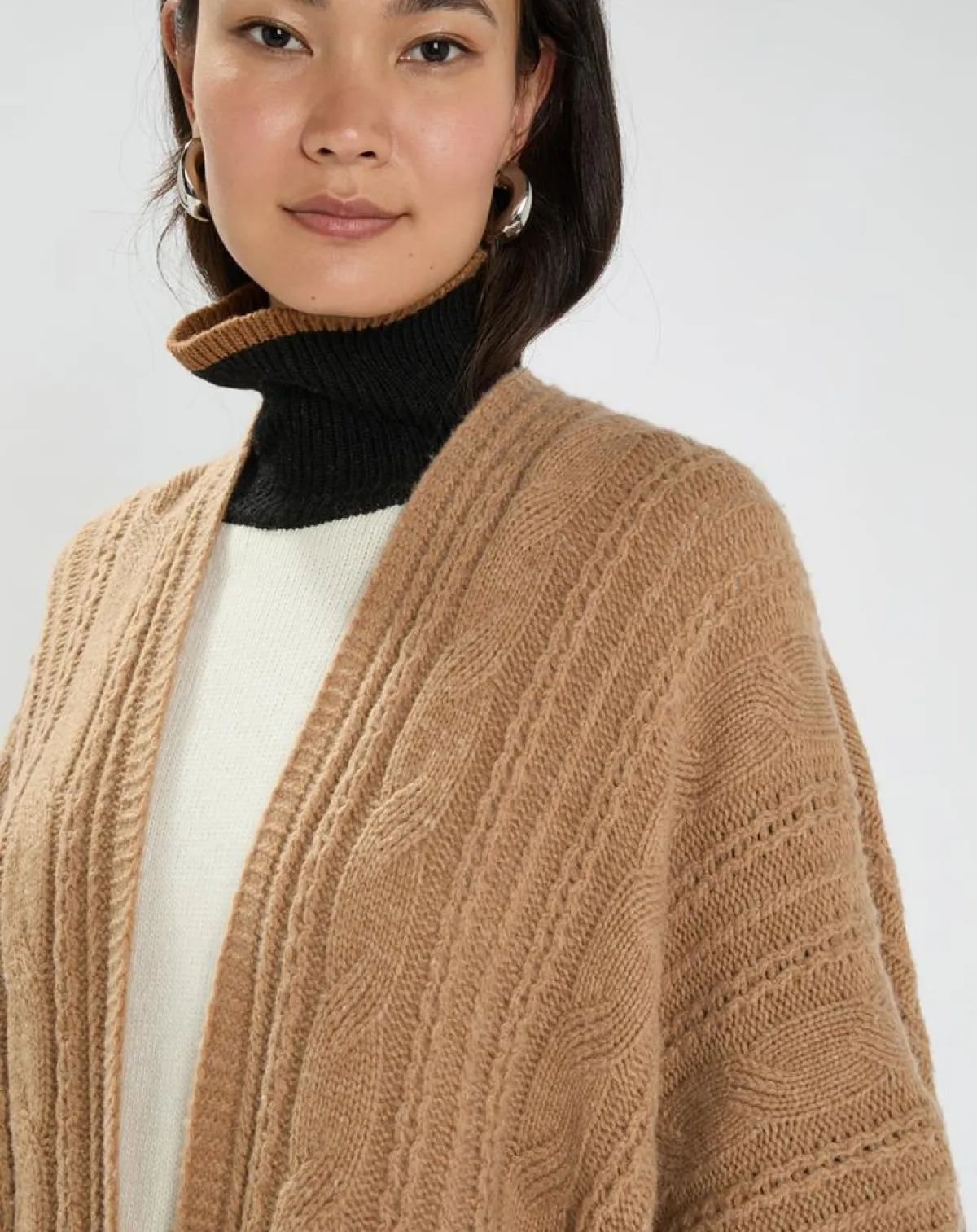 Lauren Vidal Gilets Et Cardigans|Poncho en Laine & Cachemire Roca camel