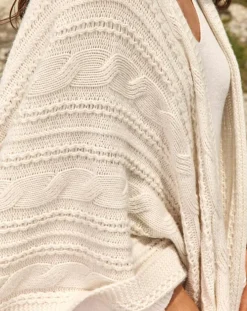 Lauren Vidal Gilets Et Cardigans|Poncho en Laine & Cachemire Roca crème