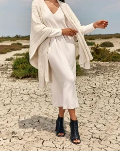 Lauren Vidal Gilets Et Cardigans|Poncho en Laine & Cachemire Roca crème