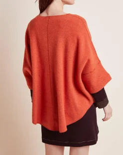 Le Chat Lingerie, Nuit|Poncho en Laine mélangée Etoffe cannelle/gris