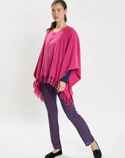 Le Chat Lingerie, Nuit|Poncho en Laine mélangée Foehn pivoine