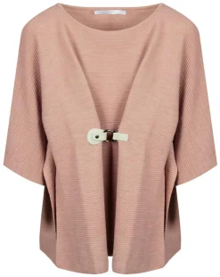 Lauren Vidal Pulls|Poncho en Laine mélangée Store rose antique