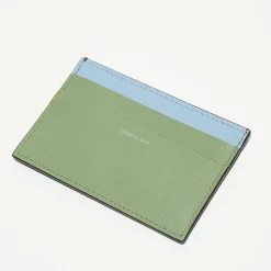 Paul Smith Porte-Monnaie Et Portefeuilles|Porte-cartes en Cuir Signature Stripe noir/vert - 10x6.7 cm