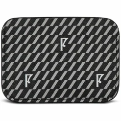 Maison Faret Porte-Monnaie Et Portefeuilles|Porte-cartes en Toile enduite noir/blanc - 7.5x10.5x0.5 cm