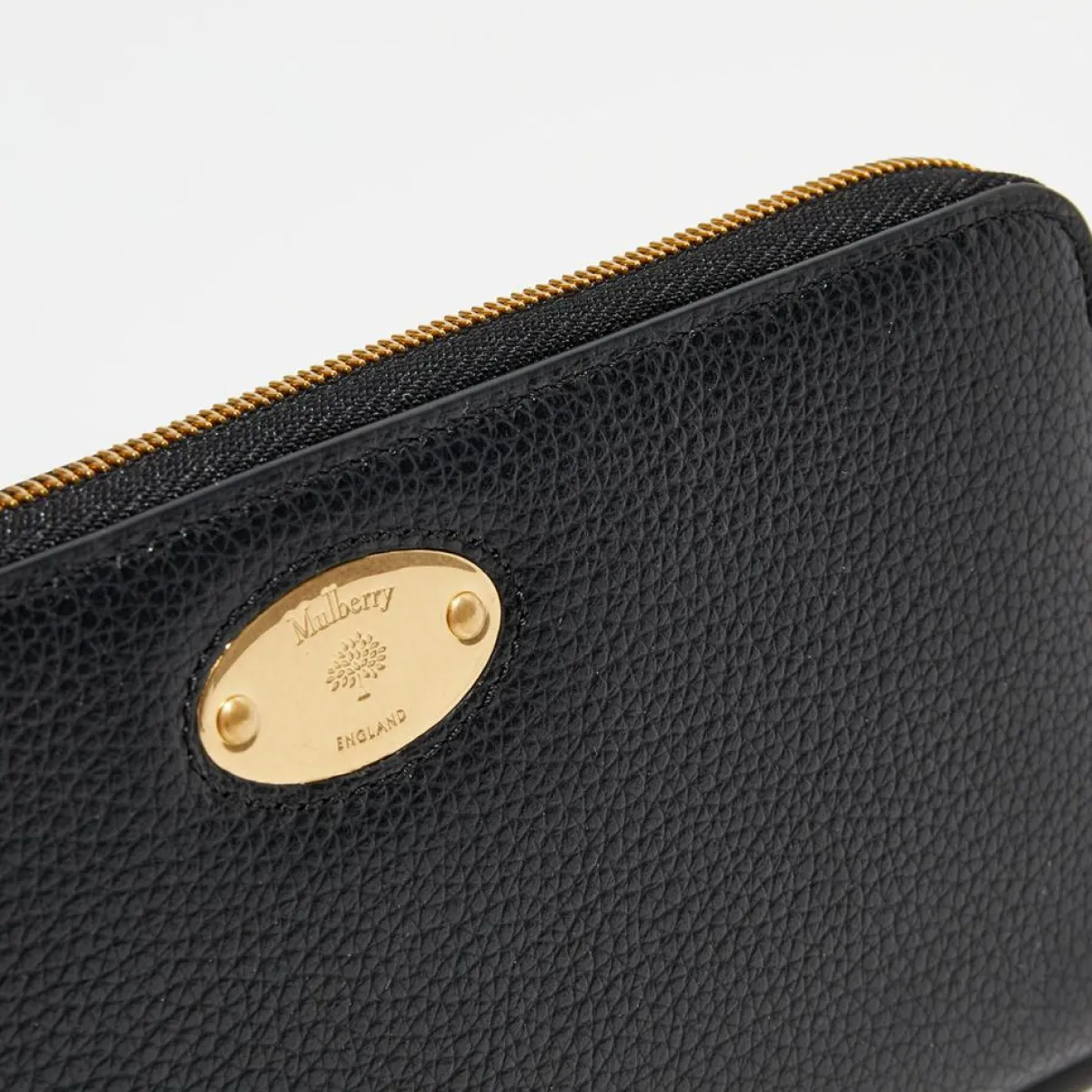 Mulberry Porte-Monnaie Et Portefeuilles|Portefeuille en Cuir Plaque noir - 9.5x19 cm