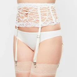 La Perla Lingerie, Nuit|Porte-jarretelles en Soie mélangée Desert Rose blanc cassé