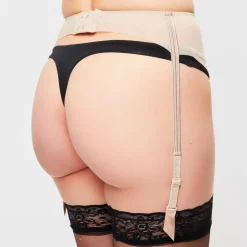 La Perla Lingerie, Nuit|Porte-jarretelles en Soie mélangée Tulle Nervures bronze