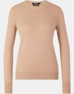Galeries Lafayette Pulls|Pull 100% Cachemire Yabrid col rond beige