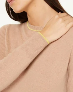 Galeries Lafayette Pulls|Pull 100% Cachemire Yabrid col rond beige