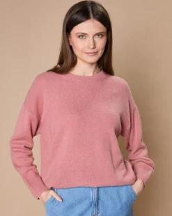 Oscar et Louise Pulls|Pull 100% Cachemire 4 fils Ophélie col rond vieux rose
