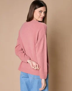 Oscar et Louise Pulls|Pull 100% Cachemire 4 fils Ophélie col rond vieux rose
