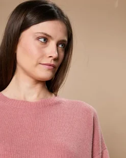 Oscar et Louise Pulls|Pull 100% Cachemire 4 fils Ophélie col rond vieux rose